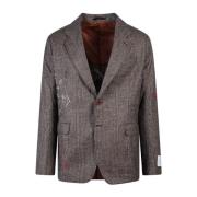 Prince of Wales Wol Blazer Études , Brown , Heren