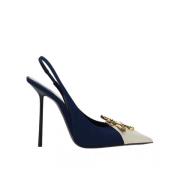 Blauwe Ster Versierde Slingback Pumps Saint Laurent , Blue , Dames