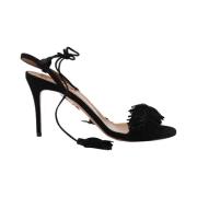 Pre-owned Suede sandals Aquazzura Pre-owned , Black , Dames