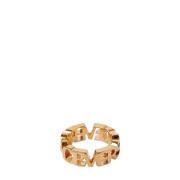 Logo Ring Goudkleurige Messing Sieraden Versace , Yellow , Dames