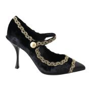 Gouden Geborduurde Mary Jane Pumps Dolce & Gabbana , Black , Dames