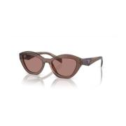 Elegante Cat-Eye Zonnebril in Transparant Bruin Prada , Gray , Dames