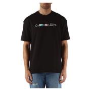 T-shirt met reliëflogo van katoen Calvin Klein Jeans , Black , Heren
