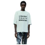 Katoenen Logo Print T-Shirt Liberal Youth Ministry , White , Heren