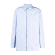 Blauw Gestreept Geborduurd Overhemd Jil Sander , Blue , Heren