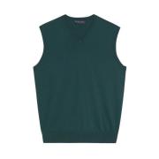 Groene Katoenen Sweatervest Brooks Brothers , Green , Heren