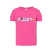 Fuchsia Multicolor T-shirt Damesmode Moschino , Pink , Dames
