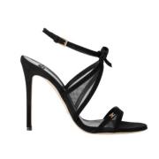 Zwarte Suède Strik Sandalen voor Vrouwen Elisabetta Franchi , Black , ...