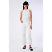 Geborduurde Flare Jeans ViCOLO , White , Dames