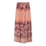 Rode SunsetLL Maxi Rok Lollys Laundry , Multicolor , Dames