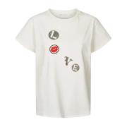 Vintage-geïnspireerde Ambla T-shirt Krijt Rabens Saloner , White , Dam...