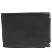 Pre-owned Leather wallets Cartier Vintage , Black , Dames