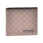Wallet in taupe with woven print Baldinini , Beige , Heren