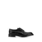 Zwarte leren veterschoenen Alexander McQueen , Black , Heren