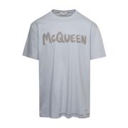 T-Shirts Alexander McQueen , Blue , Heren