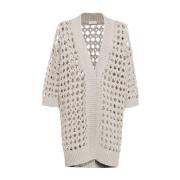 Kwarts Gebreide Top Brunello Cucinelli , Beige , Dames