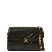 Pre-owned Leather chanel-bags Chanel Vintage , Black , Dames