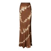 Tie-Dye Maxi Rok Lucilla Cacao Rabens Saloner , Multicolor , Dames