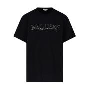 Zwarte T-shirts en Polos van McQueen Alexander McQueen , Black , Heren