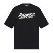 T-shirt met logo Dsquared2 , Black , Heren