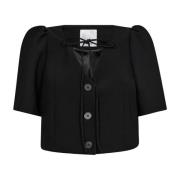 Zwarte Crop Tie Blazer Co'Couture , Black , Dames