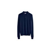 Polo Shirt van extra fijne wol Tricot , Blue , Heren