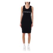 Zwarte Tanktop Midi Jurk Givenchy , Black , Dames