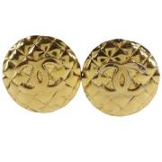 Pre-owned Metal earrings Chanel Vintage , Yellow , Dames