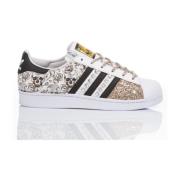 Handgemaakte Wit Goud Sneakers Adidas , Multicolor , Dames