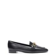 Vierkante Loafer met SW Logo Ornament Stuart Weitzman , Black , Dames