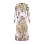 Roze Bloemen Midi Jurk Etro , Multicolor , Dames