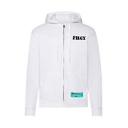 Katoenen Zip Hoodie met Logo Print Pharmacy Industry , White , Dames