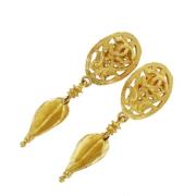 Pre-owned Metal earrings Chanel Vintage , Yellow , Dames