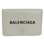 Pre-owned Leather wallets Balenciaga Vintage , White , Dames