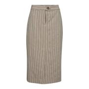 Pinstripe Pencil Rok Zand Co'Couture , Beige , Dames