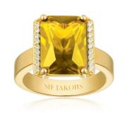 Vergulde Statement Ring met Smaragd-Geslepen Stenen Sif Jakobs Jewelle...