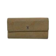 Pre-owned Suede wallets Chanel Vintage , Beige , Dames