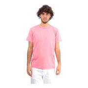 Roze Crew Neck T-shirt Roberto Collina , Pink , Heren