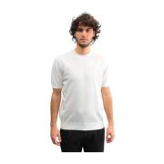 Wit Crew Neck T-shirt Honingraat Patroon Paolo Pecora , White , Heren