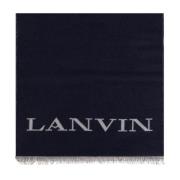 Sjaal met logo Lanvin , Blue , Dames