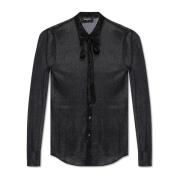 Shirt met metallic draad Dsquared2 , Black , Heren