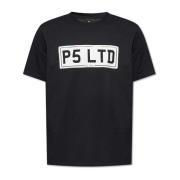 Bedrukt T-shirt PS By Paul Smith , Black , Heren