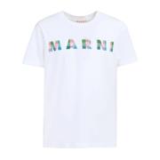 Grafisch Logo T-shirt Wit Marni , White , Heren