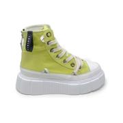 Canvas High Lime Sneakers Inuikii , Green , Dames