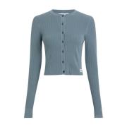 Blauwe Cardigan Sweater Damesmode Calvin Klein , Blue , Dames