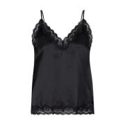 Luxe Zijden Camisole Top Love Stories , Black , Dames