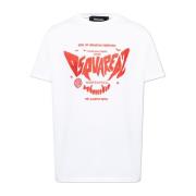 T-shirt met logo Dsquared2 , White , Heren