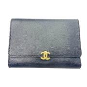 Pre-owned Leather wallets Chanel Vintage , Black , Dames