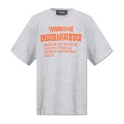 T-shirt met logo Dsquared2 , Gray , Heren