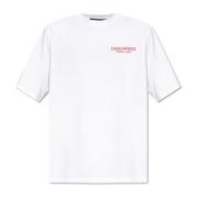 T-shirt met logo Dsquared2 , White , Heren